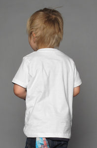 Kids White S/S T-shirt || White-P Pocket