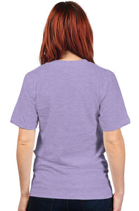 Women's Purple Heather S/S T-shirt || White-P Pocket