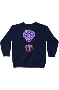 Kids "Cell-ephant" Printed Navy Fleece