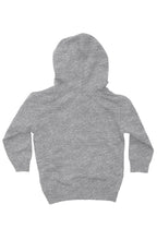 Load image into Gallery viewer, Kids Grey Fleece Pullover Hoodie || Turquoise Hood Interior