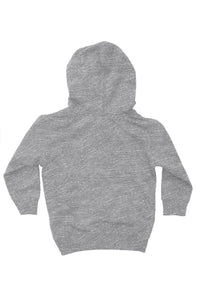 Kids Grey Fleece Pullover Hoodie || Turquoise Hood Interior