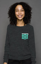 Load image into Gallery viewer, Tri-Black Colored Sweater || Turquoise Power Pocket